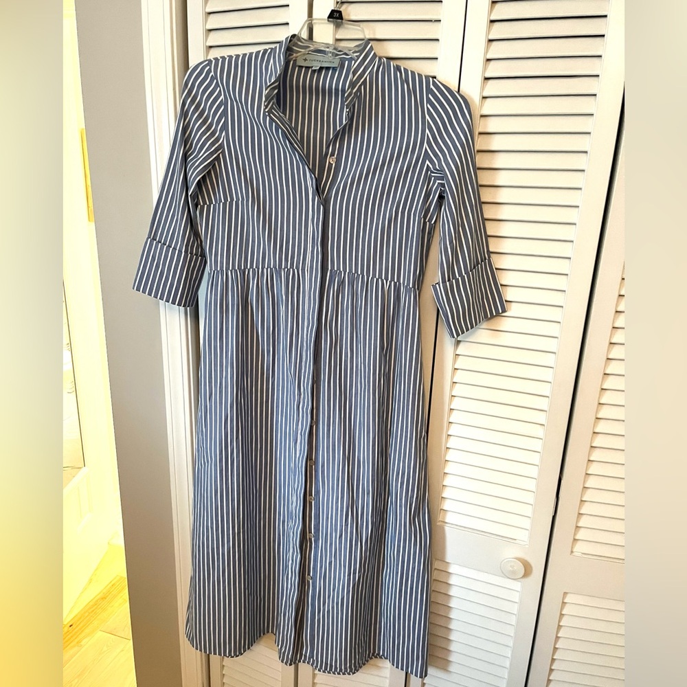 Tuckernuck blue and white striped long dress